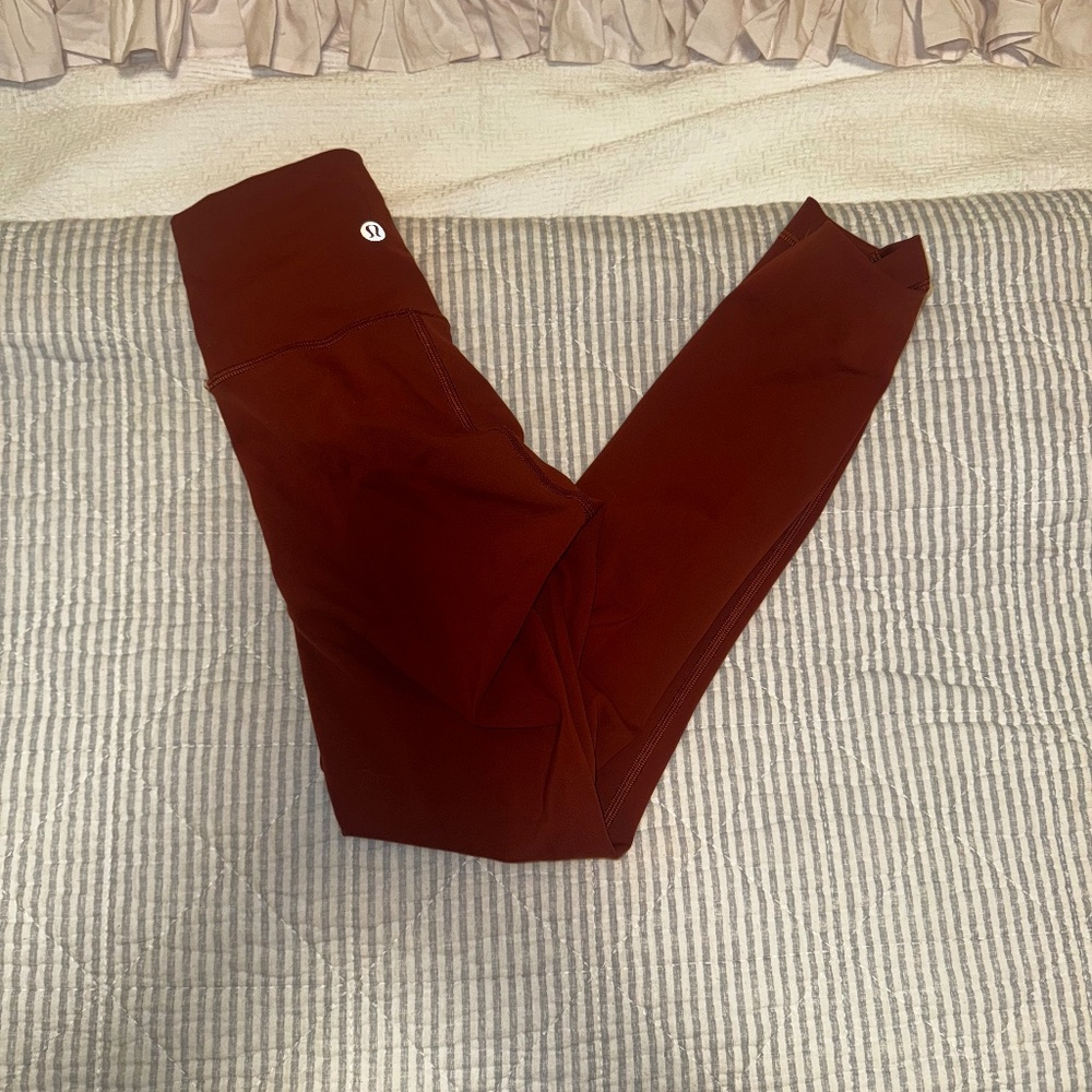 burgundy lululemon leggings size 0